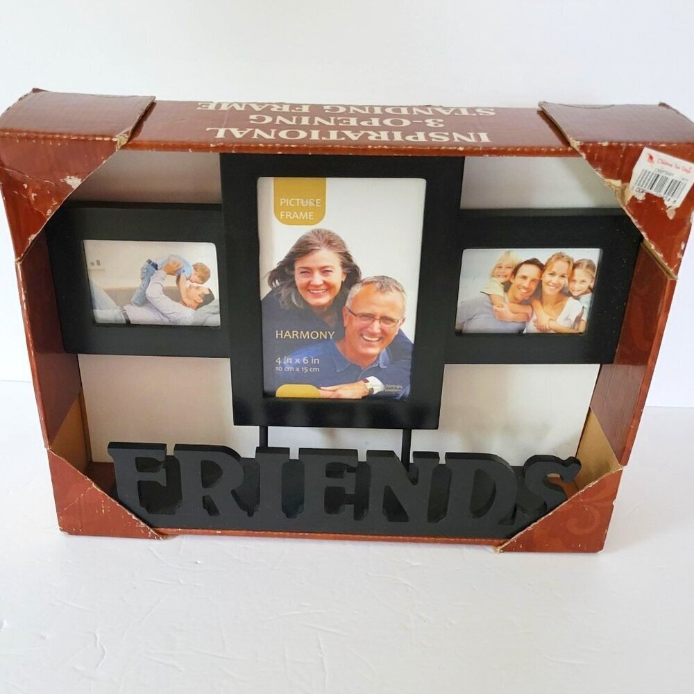 Friends 3-picture Collage Picture Frame Black